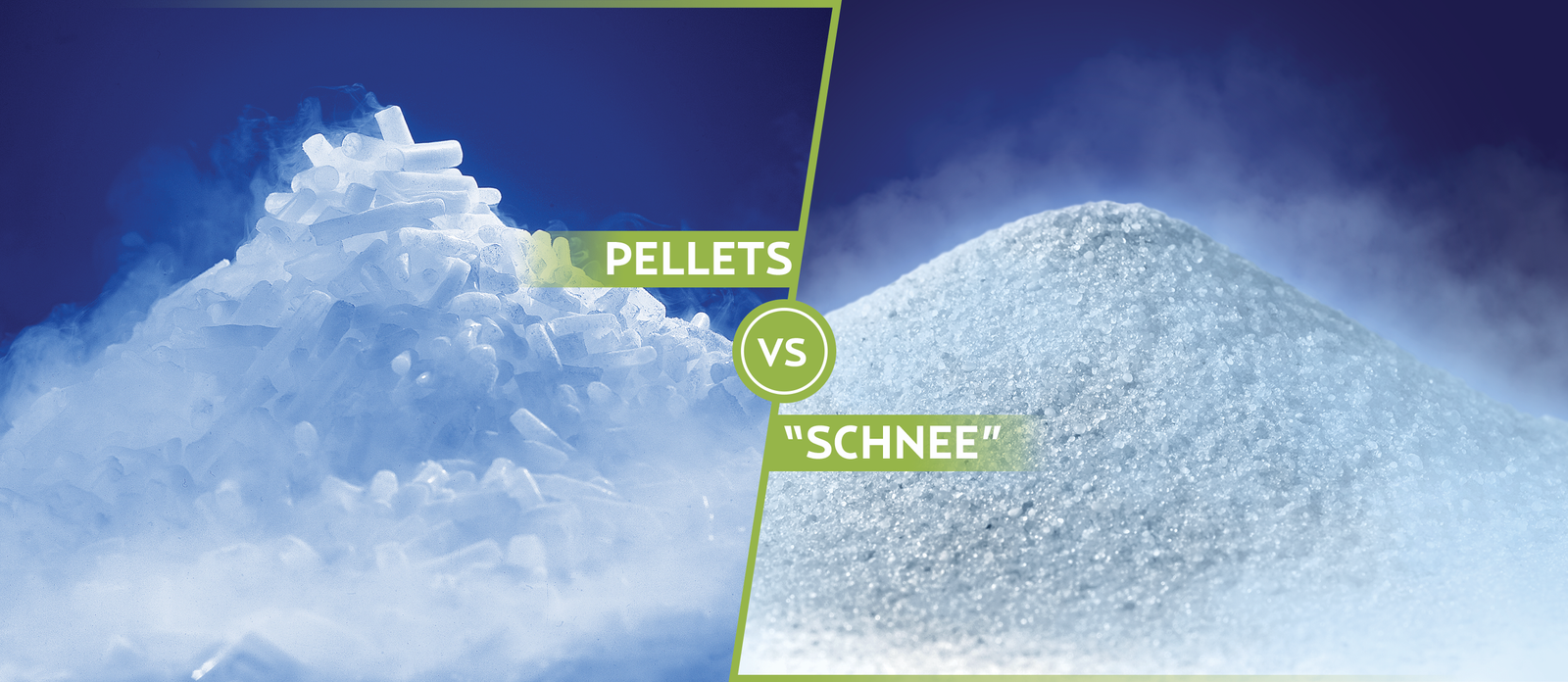 Trockeneispellets vs. Schnee
